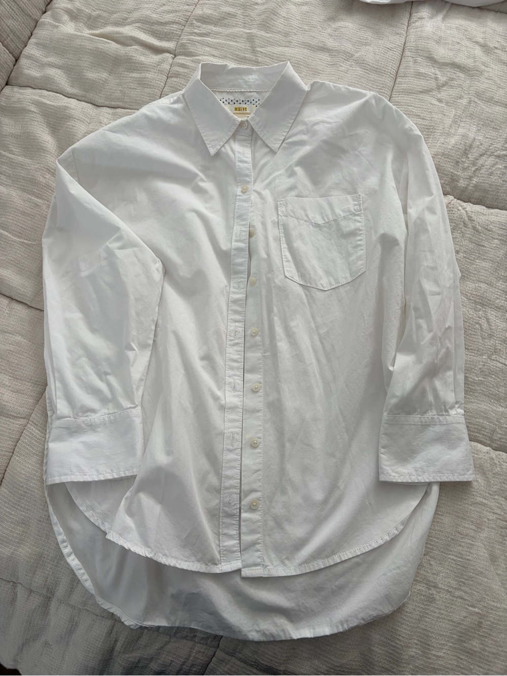 Anthropologie White Casual Button-Down Shirt